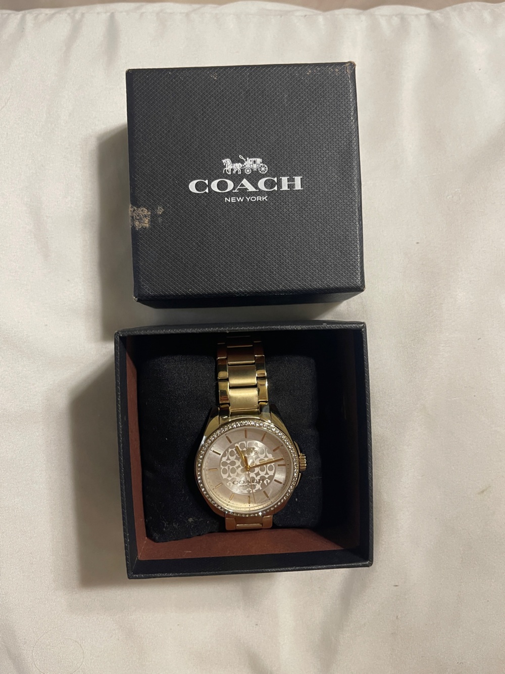 Coach Gold-Tone Watch with Signature Dial